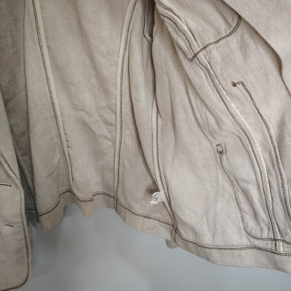 J Jill Womens 18W Plus Size Blazer Linen Cotton Cream Beige Casual Jacket - Picture 7 of 9